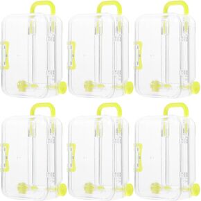 HOMSFOU 12pcs Suitcase Candy Box Mini Trunk Mini Clear Trunk Party Decorations Mini Suitcase Decor Wedding Favor Boxes Party Favor Boxes Mini Boxes for Traveling Case Toy