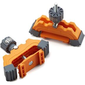 BORA Track Clamps, Securely Cut Any Angle with WTX and NGX Clamp Edge Systems, Saw Guide Accessory for Woodworking, Carpentry, DIY, Two-Pack, 542011, Black Orange