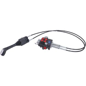 Solarhome Hydraulic Control Valve Kit,Cable Remote Control Valve Kit with 2 Spool Valve 80lpm/ 21gpm and 2 Cables Remote Joystick