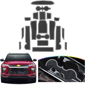 for 2021 2022 2023 Trailblazer Door Slot Mat 2023 Trailblazer Accessories Non-Slip Interior Door Groove Gate Pad Fit Door Compartment Cup Center Console Liners Car Accessory Decoration (Red)