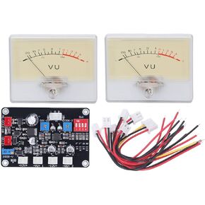 Power Amplifier VU Meter with Driver Board Kit High Accuracy Audio Level Meter with Backlit for DIY Home Car White