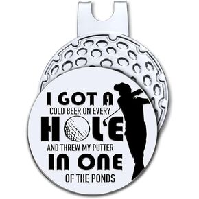 I Got A Cold On Every Hole and Golf Ball Marker with Magnetic Hat Clip, Funny Golf Accessories and Golf Gifts for Men Dad Grandpa, Birthday for Golf Fan Golfer Golf Lovers