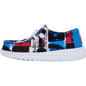 Hey Dude Kids Wally Boombox (طفل صغير) - أحذية للأطفال - أربطة بنجي - وسادة قدم إسفنجية - خفيفة الوزن