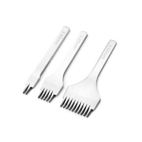 White Steel 2/5/10 Punch Prong Tool Set Lacing Stitching Chisel Set for Leather Crafts (2.7mm) Leather Tools,Pricking Irons (Pitch 3.85mm) in Kuwait