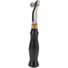 Adjustable Leather Edger Creaser Wooden Handle Stainless Steel Professional Press Skiving Tool for DIY Leather Craft(0.5mm)