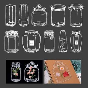 40pcs Transparent Dried Flower Bookmark, 10 Styles Clear Bookmarks Botanical Specimen Bookmark Beautiful Transparent Flower Page for Crafts