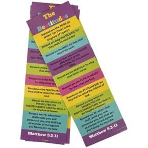 (25 Count) Beatitudes Bookmarks for Kids or Adults VBS Inspirational Church Gifts Christian Ministry