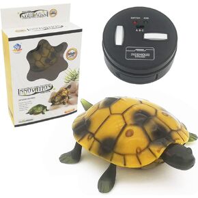 Remote Control Turtle Toy for Kids, Realistic RC Tortoise Electric Animal Toys, for Pets Joke Prank, Funny Child Birthday Gift (Yellow)