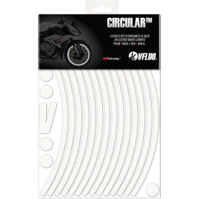 VFLUO - Motorcycle Reflective Wheel Stripes kit, 1 Wheel Rim Stickers Pack, 3M Technology™ - High lateral Visibility, Discreet and Design, Easy Installation