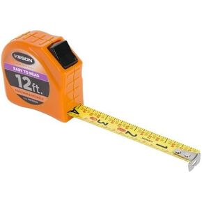 Keson PGTFD16V Short Tape Measure with Nylon Coated Steel Blade and Toggle Lock (Graduations: Fractional & Decimal), 1-Inch by 16-Foot