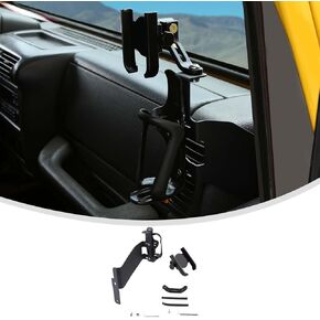 Linskip Door Cup Holder Expander Compatible with Jeep TJ Wrangler 1997-2006, 2 in 1 Multi-Function Cell Phone Mount, TJ Interior Accessories(black)