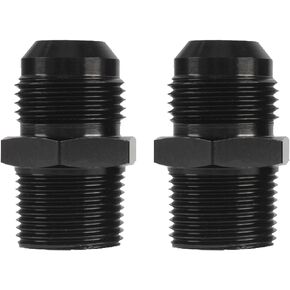 2Pcs Male Hose Fitting Adapter, Universal Aluminum Flare Male Fuel Oil Line Pipe Connector Black Anodized Hose Tube Adaptors Fitting Pressure (4AN to 1/4)