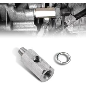 1 PC Car Oil Pressure Sensor Connector, T-shaped 1/8" NPT Turbo Adapter, Automotive Hydraulic System Replacement Parts, Sutible for Most Cars (Silver) in Kuwait