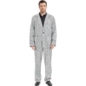 Men's Metallic Shiny Suit Retro Disco Costume Fun Outfit Sequin Blazer for Men 2 Piece for Party Prom Club