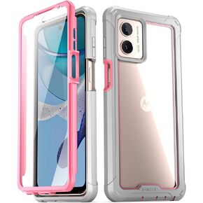 Poetic Guardian Case for Motorola Moto G 5G 6.5" (2022), [6FT Mil-Grade Drop Tested] Full-Body Hybrid Shockproof Bumper Cover with Built-in Screen Protector, Black/Clear