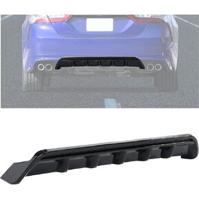 KUAFU Rear Diffuser Compatible with 2018-2023 Toyota Camry Hybrid SE XSE Bumper Lip Body Splitter Valance Diffuser Black PP