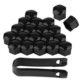 20pcs 19mm Car Wheel Nut Caps,Nylon PA66 Car Wheel Nut Caps Auto Hub Screw Cover Bolt Rims Exterior Protection(Black)