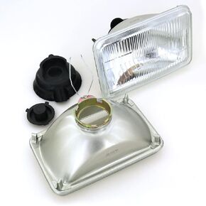 12vMax 4 x 6 inch Glass Lens OEM Style Compatible With H4/9003 Halogen High & Low Beam Headlight Lamp Kit, Heat Resistant Metal Back in Kuwait