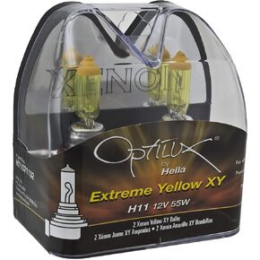 HELLA H71071132 Optilux XY Series H11 Xenon Yellow Halogen Bulbs, 12V, 55W, 2 Pack