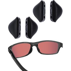 2 Pairs Upgraded Nose Pads for Oakley Turbine OO9263, Marshal MNP, Fives Squared OO9238, Chainlink OO9247, Pit Bull OO9128 Eyeglass Sunglass, Push-in Nose Piece Replacement, Black, Anti-Slip