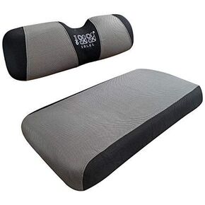 10L0L Golf Cart Seat Cover Washable Mesh Bench Seat Cover Fits EZGO TXT RXV Club Car DS (Beige+Blue)
