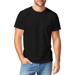 Plain T Shirts Men, T-shirt Crewneck Relaxed-Fit Tees, Mens Solid Tshirts Short Sleeve