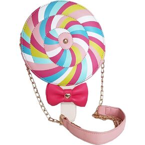 Lollipop Candy Shaped Purse for Girls PU Leather Crossbody Bag for Teens Women Novelty Handbags