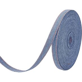 10.9 Yards Stitch Denim Ribbon 10mm Jeans Cloth Trim Ribbon Marine Blue Cloth Ribbon Trim Garment Accessories for DIY Crafts Hairclip Accessories and Sewing Decoration (Marine Blue)