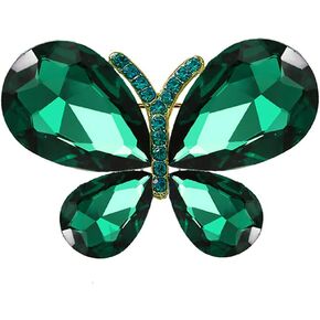 Minimalist Rhinestone Butterfly Brooch Pin for Women Girls Vintage Teardrop Wing Cartoon Animal Lapel Pins Cute Dress Accessories Birthday Christmas Wedding Jewelry Gift