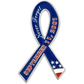PinMart's 9/11 September 11 We Will Never Forget Awareness Ribbon Lapel Pin