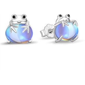 أقراط الضفدع 925 فضة لطيف الضفدع ترصيع أقراط Moonstone أقراط للآذان الحساسة الضفدع مجوهرات هدايا للنساء الفتيات in Kuwait