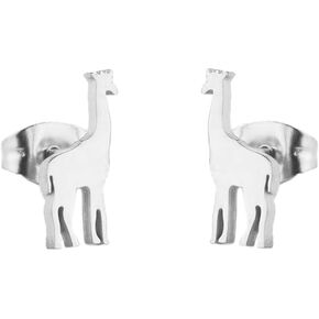 Simple Giraffe Small Stud Earrings for Women Teen Girls Stainless Steel Animal Piercing Studs Earring Lovely Jewelry Gifts Birthday