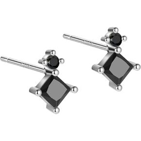 M&T 2015 solid 925 vermeil/sterling silver stud earrings, minamalist earring, cubic zirconia earrings, one pair YCZ601