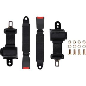 Retractable Golf Cart Seat Belts Kit, Universal Retractable Seatbelts Fits Club Car EZGO TXT&RXV Yamaha Drive Club Car DS (Set of 2)