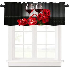 Rustic Barn Door Valance Curtain Farmhouse Vintage Wooden Western Farm Country Retro Rod Pocket Valance Window Treatments 1 Panel Short Curtains for Kitchen Bedroom 54 x 18 in