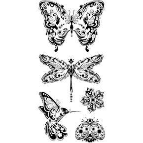Inkadinkado Butterfly Clear Stamp Set for Arts and Crafts, 5pc