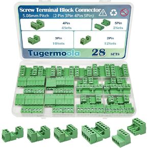 28 مجموعات المسمار محطة كتلة موصل مجموعة متنوعة 5.08 مللي متر الملعب PCB 2Pin 3Pin 4Pin 5Pin موصلات لكابل 24-12AWG OLA007 in Kuwait