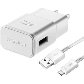 Adaptive Fast Wall Adapter Micro USB Charger for Samsung Galaxy S7 S7 Edge S6 S6 Edge Note 5 Note 4 J2 Prime J7 Prime A5 Bundled with UrbanX Micro USB Cable Cord - 6ft Super Fast Charging Kit - White