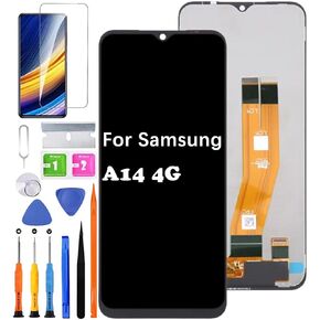 Screen Replacement for Samsung Galaxy A14 4G A145P A145R LCD Display Touch Digitizer Assembly + Tools (No for A14 5G Or A145M A145F)