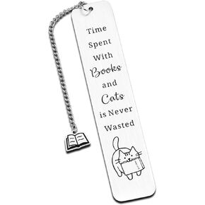 Cat Dad Gifts for Men Cat Lover Book Lover Gifts, Christmas Stocking Stuffers for Women Teen Girls, Cute Cat Bookmarks for Bookworm, Book Club Gifts for Reader Cat Owner Lover