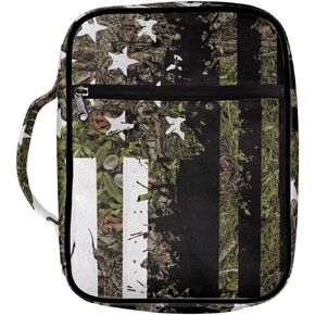 Orange Camo Bible Bag for Kids, Bible Covers for Men Women, Unique Bible Bags and Totes for Women with Handles,Gifts for Men Women