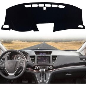 Dash Mat Cover Custom Interior Center Console Compatible with Honda CR-V SUV 2007 2008 2009 2010 2011 Dashboard mat Covers Accessories (07-11 Black Trim)