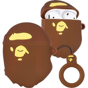 JoySolar for Airpod 1&2 Case Cute Cartoon 3D Soft Silicone Air Pods Funny Cover Kawaii Fun Cool Animal Unique Design Shell Fashion Stylish Girls Kids Teens Women Cases for Airpods 1/2(Monkey)