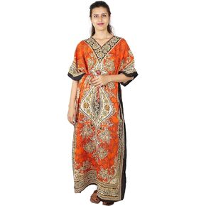 Women's Plus Size Swimsuit Cover up Batwing Sleeve Print Loungewear Beach Kaftan Dresses for Women Cover Up Caftan Dress