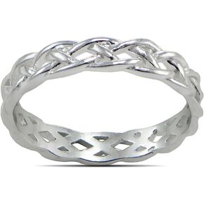 Hoops & Loops Sterling Silver Celtic Knot Eternity Band Ring