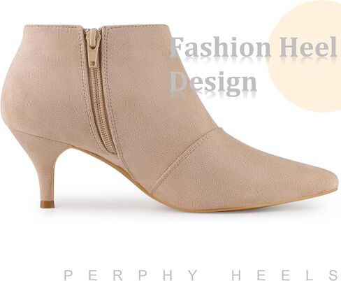 Perphy Pointed Toe Cutout Kitten Heel Ankle Booties for Women in Saudi Arabia