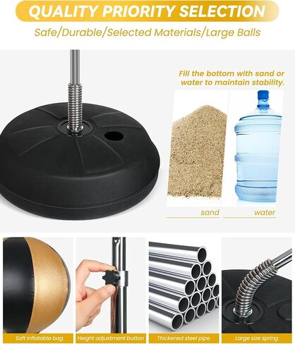 Fitness Reflex Bag, Speed Ball Stand Punching Bag with Gloves, Boxing Bag for Adults and Teens, Great for Gifts MMA Training(Black Gold) in Saudi Arabia