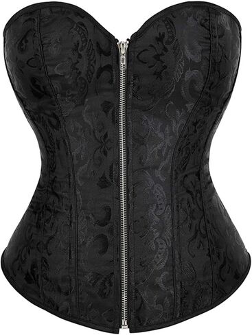 Women's Lace Up Boned Overbust Corset Bustier Lingerie Bodyshaper Top in Kuwait