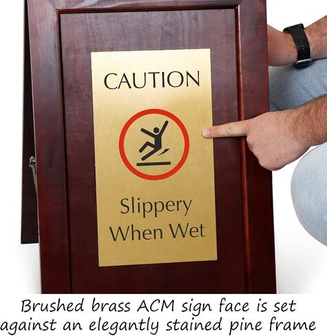 SmartSign 25 × 12 بوصة "تحذير - أرضية زلقة" لافتة أرضية قابلة للطي على الوجهين مع رمز، بلاستيك بولي بروبيلين مطبوع رقميًا، أحمر وأسود وأصفر in Saudi Arabia