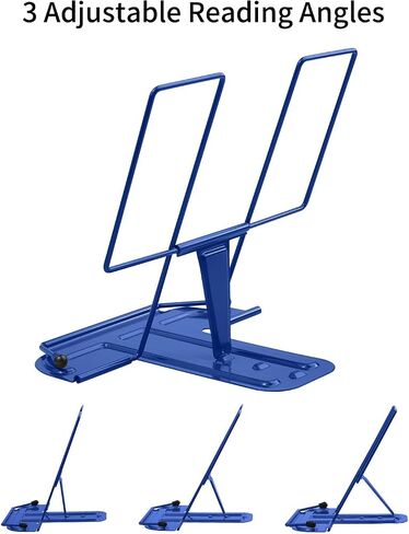 MSDADA 2pc Metal Book Stand for Desk, Adjustable Reading Rest Book Holder, Portable Cookbook Documents Holder, Sturdy Typing Stand for Recipes Textbooks Tablet Music Books with Page Clips (Black) in Saudi Arabia